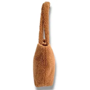 Victoria’s Secret PINK Cozy Plush Teddy Bear Warm Tan Brown Tote Bag thumbnail 3