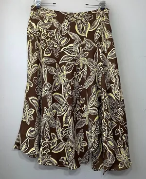 Intriguing Threads Size XL Brown Green Asymmetrical Skirt Fairy Romantic Y2K thumbnail 1