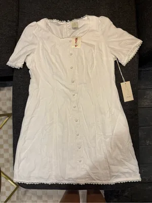 Joie White Lace Trim Dress thumbnail 1