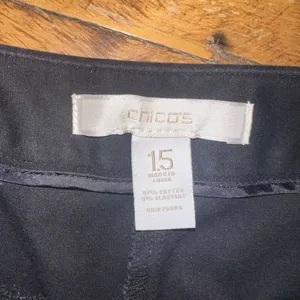 Chico’s business casual black flat front 1.5 crop pants thumbnail 2