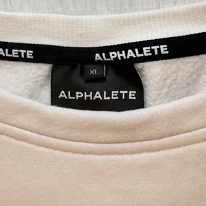 Alphalete White Oversized Crop Crewneck Sweatshirt with Logo XLARGE thumbnail 4