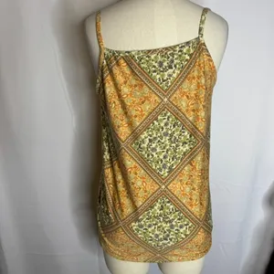 Twenty Second Patchwork Scarf Print V-Neck Cami Boho Tank Top Paisley Medium thumbnail 4