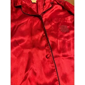 VTG Sophia by Delicates Red 2pc Satin Pajama Set Size Small thumbnail 2