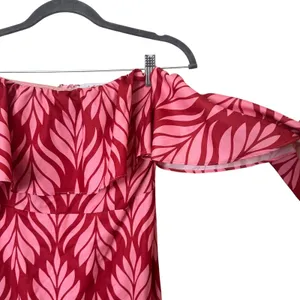 PETAL & PUP Neoma Strapless Patterned Midi‎ Dress Pink Small thumbnail 4