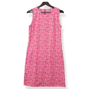 J.McLaughlin Shift Dress Catalina Cloth Pink Geometric Preppy Coastal Womens M‎ thumbnail 2