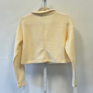Nasty Gal Collection Cream Cropped Boxy Cardigan Button‎ Front Textured Top US 2 thumbnail 2