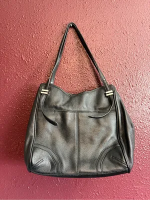 Franco Sarto Black Pebbled Leather Shoulder Bag thumbnail 6