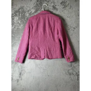J.Crew Wool Blend Schoolboy Blazer Pink Herringbone Gold Button Size 4 thumbnail 3