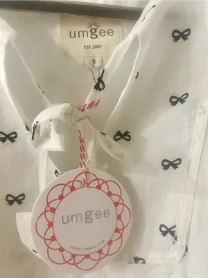 Umgee Off White Dress with Bow Print Size Small thumbnail 4