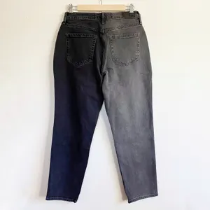Two Tone Gray High Rise Mom Jean 27 thumbnail 5