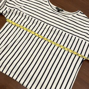 Banana Republic White Black Striped Top thumbnail 3