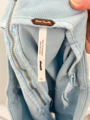 Free People Size 12 Sky Blue Corduroy Modern Femme Mini Skirt thumbnail 6