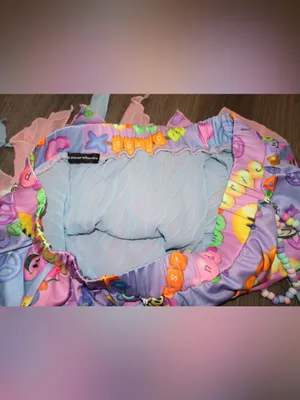 iHeartRaves Kandi Fairy Pixie Hem Mesh Rave Mini Skirt Pastel Bead Print size 1X thumbnail 10
