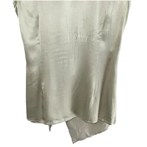 NWT‎ ANTHROPOLOGIE Iridescent Satin Wrap Top, Small, Metallic Sleeveless Ruched thumbnail 8