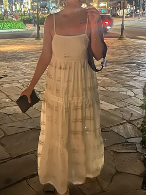 aerie White Maxi Slip Dress thumbnail 4