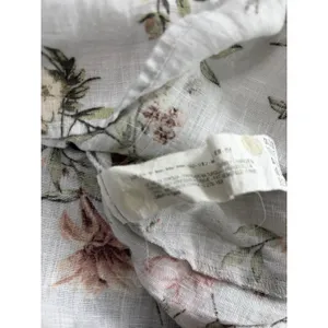 Zara Woman Womens Small 100% Linen Floral Midi Dress Cottagecore Puff Sleeve thumbnail 3