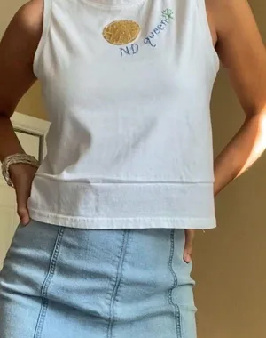 Notre Dame gold and white disco ball embroidered tank top thumbnail 1