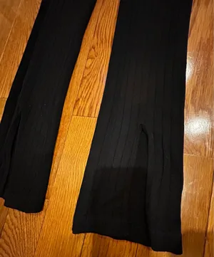 Primark NWT black High Waist Flared Front Slit Stretchy Black leggings thumbnail 12