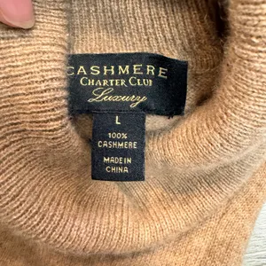 Cashmere Charter Club Luxury Sweater Womens Large L Brown Long Sleeve Knit Top‎ thumbnail 5