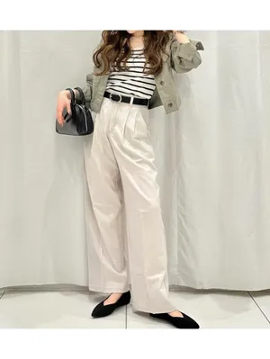 Uniqlo GU Pleated Wide-Leg Pants NWT Natural Small thumbnail 4