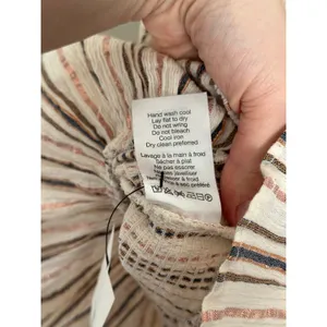 Veronica Beard Medium Cox Smocked Striped Mini Dress Beige Rose Gold Boho Chic thumbnail 9