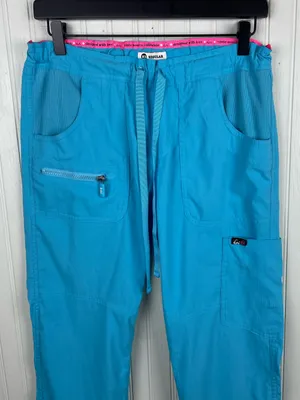 Koi Lite Peace Womens 6-Pocket Drawstring Scrub Pants Slim Fit Size XS Teal Blue thumbnail 4