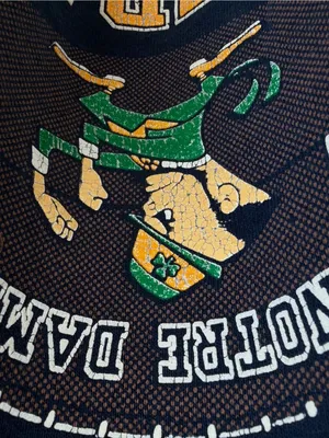 Notre Dame Fighting Irish Distressed Off Shoulder Cropped Sweatshirt thumbnail 9