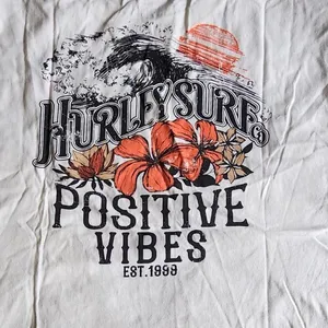 NWT Hurley white and orange surf crop tee thumbnail 2