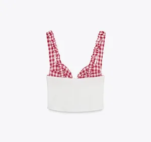 ZARA Gingham Corset Top - Oyster White thumbnail 6