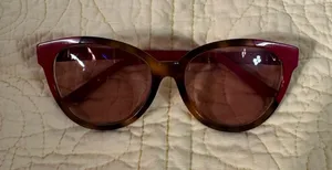 Maui Jim Sunshine Two-Tone Cat Eye Sunglasses in Burgundy Red and Brown thumbnail 1
