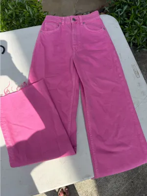 Hot Pink ZARA Jeans Wide leg High-Waisted thumbnail 1