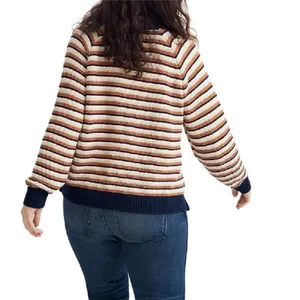 Madewell SZ S Arden V-Neck Crop Striped Pullover Sweater In Stripe thumbnail 10