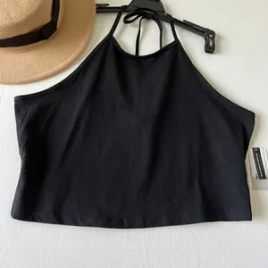 NEW BP halter Crop Top black off Back 1X Boho summer thumbnail 5