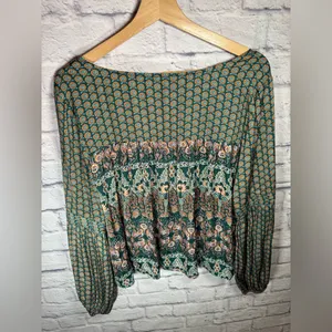 Anthropologie Tahla Pleated Top women’s size large‎ thumbnail 4
