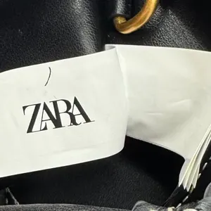 Zara Faux‎ Leather Pleated Crossbody Bag Black with Canvas Strap Black thumbnail 12