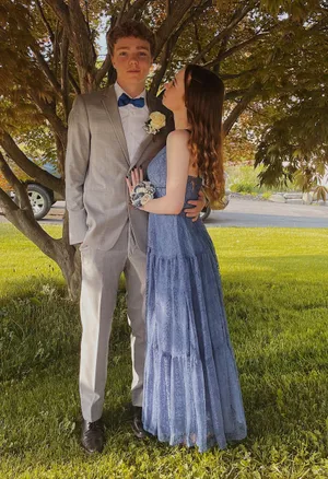 David's Bridal Lace Prom Dress thumbnail 1