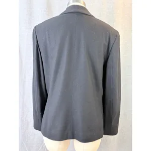 Vintage Pendleton Classic Virgin Wool Blazer Black Made USA Size 14 Fall‎ Autumn thumbnail 2