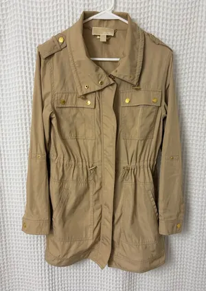 Michael Kors Tan with Gold Hardware Trench Coat Jacket Small thumbnail 1