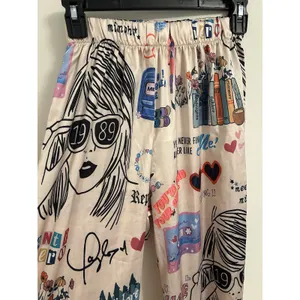 TAYLOR‎ SWIFT ERAS TOUR Pajama Pant Long Sleeve Set Small Pink Satin Swiftie thumbnail 6