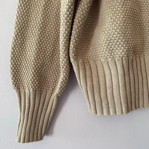 Free People Beach Cream Knit V-neck Cardigan Sweater Cotton Women's size Small thumbnail 4