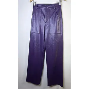ZARA Faux Leather Pants XS whimsygoth purple hippie goth retro x small party thumbnail 2