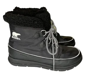 SOREL Explorer Carnival Boots Black/Sea Salt Women’s Size‎ 10 thumbnail 1