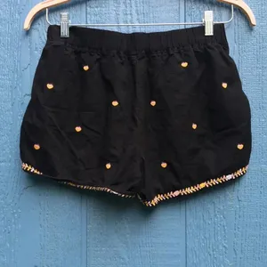 Madewell Women Embroidered Springtime Black Pull-On Shorts Small v6x thumbnail 6