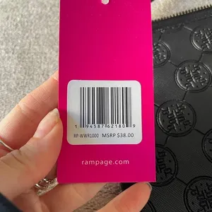 Rampage Black Embossed Logo Wristlet Wallet‎ Clutch Phone Holder MSRP $38 thumbnail 2