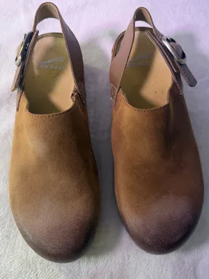 Dansko Chestnut Brown Leather Slingback Clogs thumbnail 4