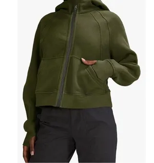 NEW Hoodie Fleece Lined Full Zipper Sweatshirt Crop Top Jacket S thumbnail 1