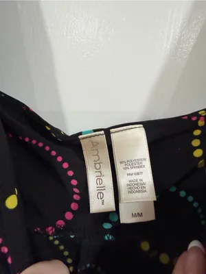 Ambrielle Black Maxi Dress with Pink, Yellow & Teal Dot Circles thumbnail 2