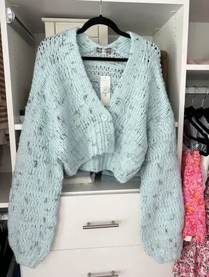 Urban Outfitters Chunky Blue Knit Sweater thumbnail 1