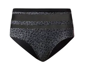 Lululemon Go With The Flow High Waist Freckle Flower Bikini Bottom Black White thumbnail 1