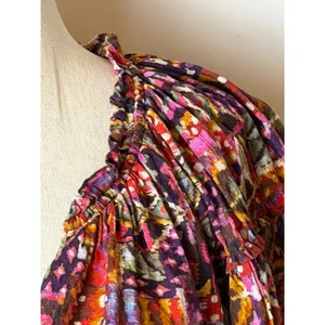 XIRENA Lucia Popover Blouse Womens Small Kaleidoscope‎ Puff Sleeve Boho Cottage thumbnail 7